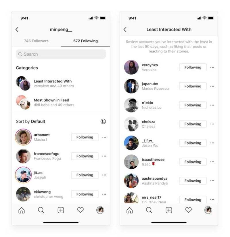 Instagram ha aggiunto un filtro “meno interagito con”